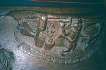 St Marys church Whalley Lancashire 15th century medieval misericord misericords misericorde misericordes  Miserere Misereres choir stalls Woodcarving woodwork mercy seats pity seats Whalleys3.jpg